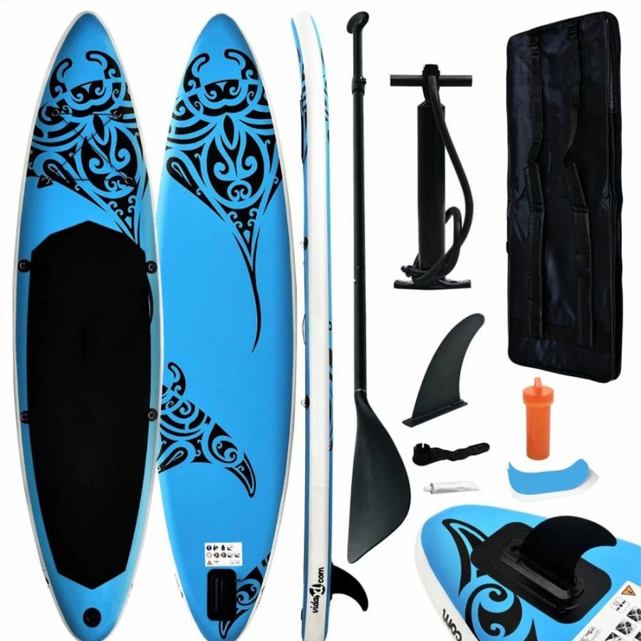 Exercise * | Inflatable Stand Up Paddleboard Set 366X76X15 Cm Blue