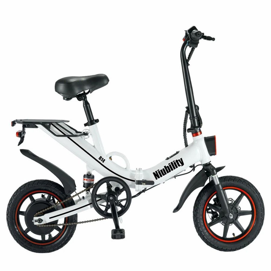 E-Bikes, Scooters & Wheels * | Niubility B14 Electric Moped Folding Bike 14 Inch 15Ah Battery Up To 100Km Mileage Max 25Km/H 400W Motor Double Disc Brake White