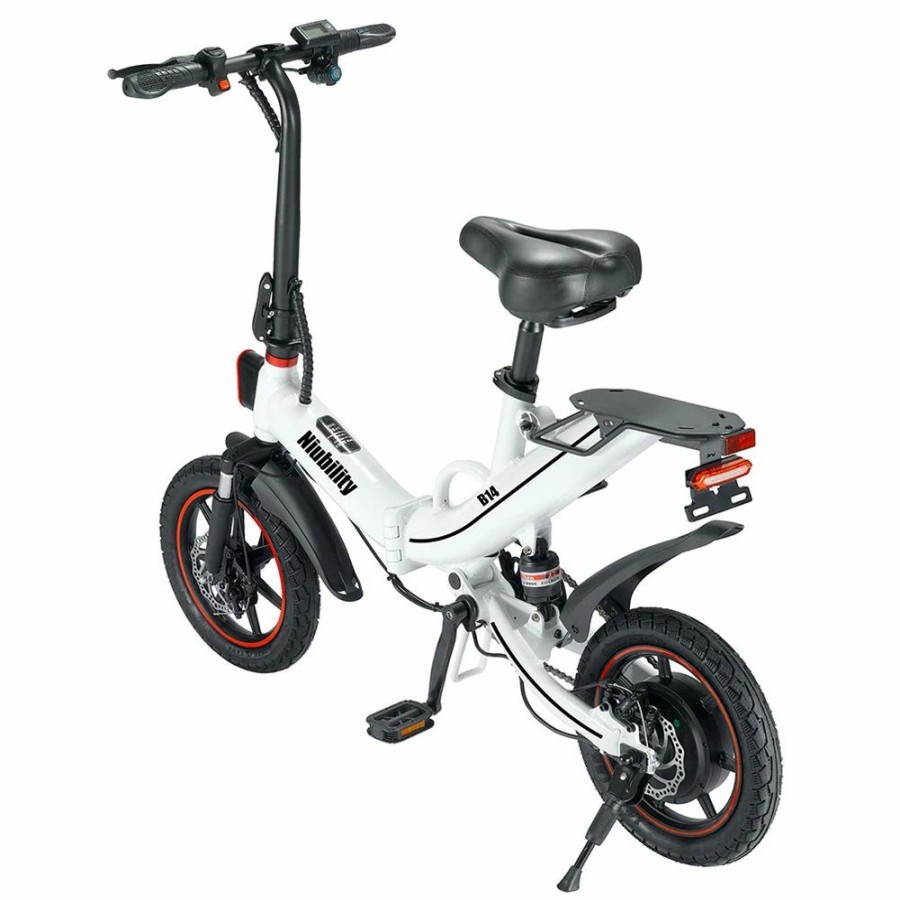 E-Bikes, Scooters & Wheels * | Niubility B14 Electric Moped Folding Bike 14 Inch 15Ah Battery Up To 100Km Mileage Max 25Km/H 400W Motor Double Disc Brake White