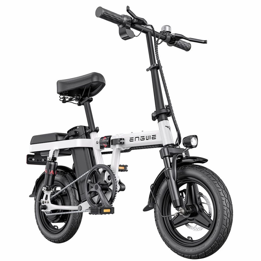 E-Bikes, Scooters & Wheels * | Engwe T14 Folding Electric Bicycle 14 Inch Tire 350W Brushless Motor 48V 10Ah Battery 33Km/H Max Speed 80Km Range 100Kg Load White