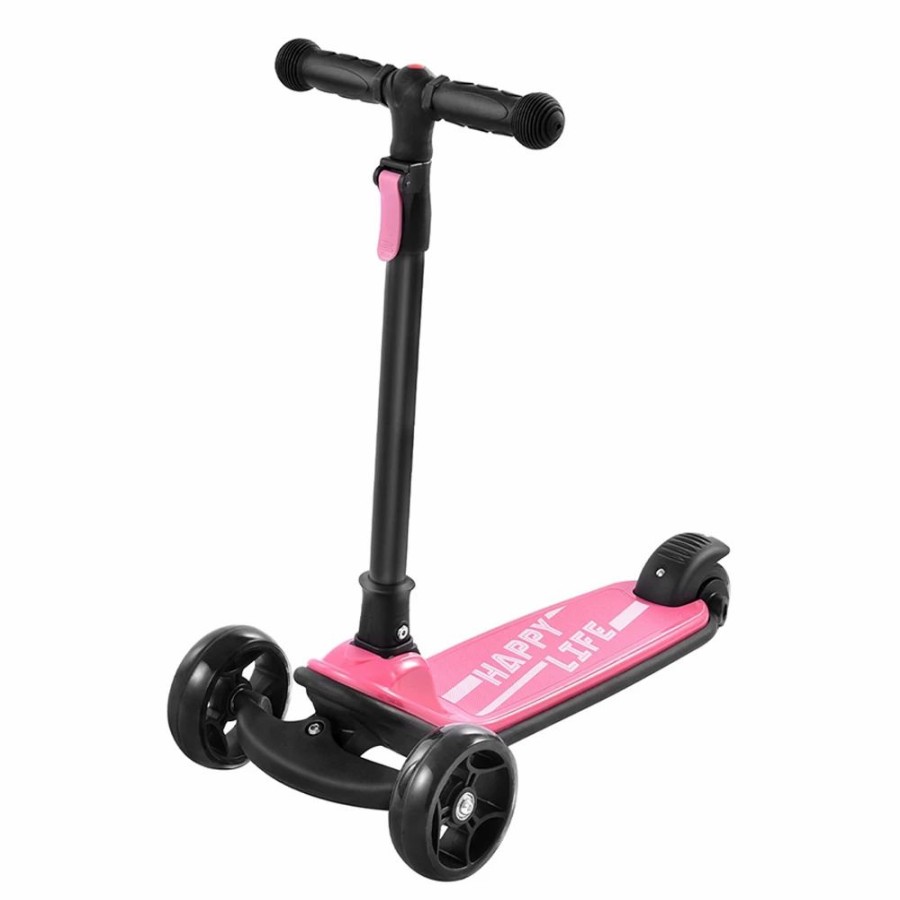 E-Bikes, Scooters & Wheels * | Kick Scooter Glide Scooter With Extra Wide Pu Light-Up Wheels And 4 Adjustable Heights For Children From 3-12 Pink