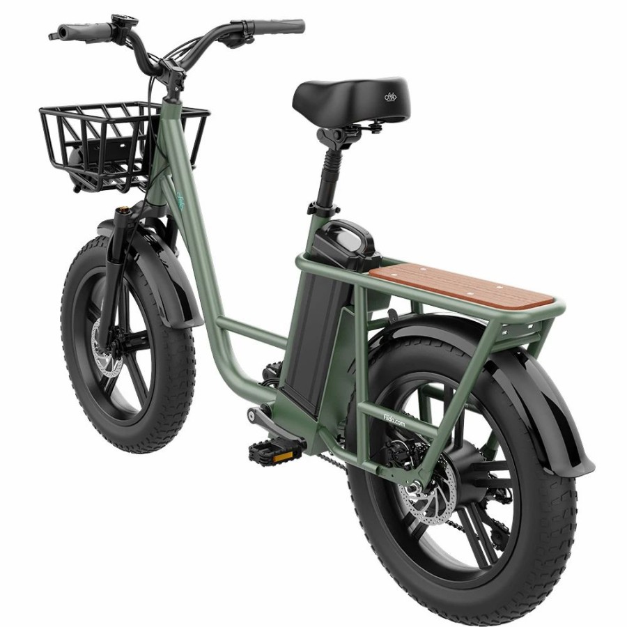 E-Bikes, Scooters & Wheels * | Fiido T1 Cargo Electric Bike 20*4.0 Inch Fat Tires 750W Power 50Km/H Max Speed 48V 20Ah Lithium Battery 150Km Range Shock Absorber Green