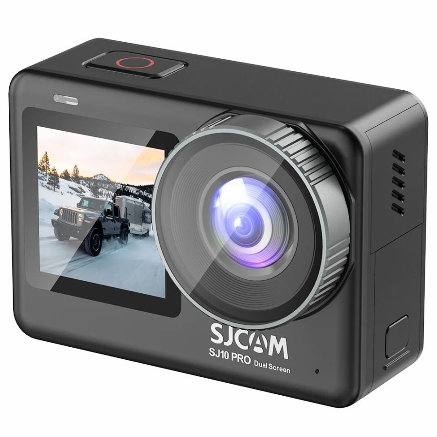 Outdoor Sports Cameras * | Sjcam Sj10 Pro Sports & Action Camera, 2.33"+1.3" Dual Screen 4K/60Fps, Waterproof Up To 5M, 6-Axis Gyro Stabilization