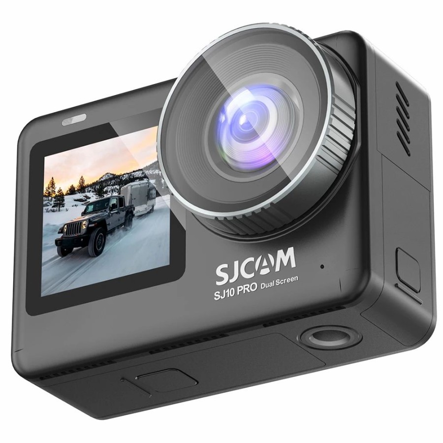 Outdoor Sports Cameras * | Sjcam Sj10 Pro Sports & Action Camera, 2.33"+1.3" Dual Screen 4K/60Fps, Waterproof Up To 5M, 6-Axis Gyro Stabilization