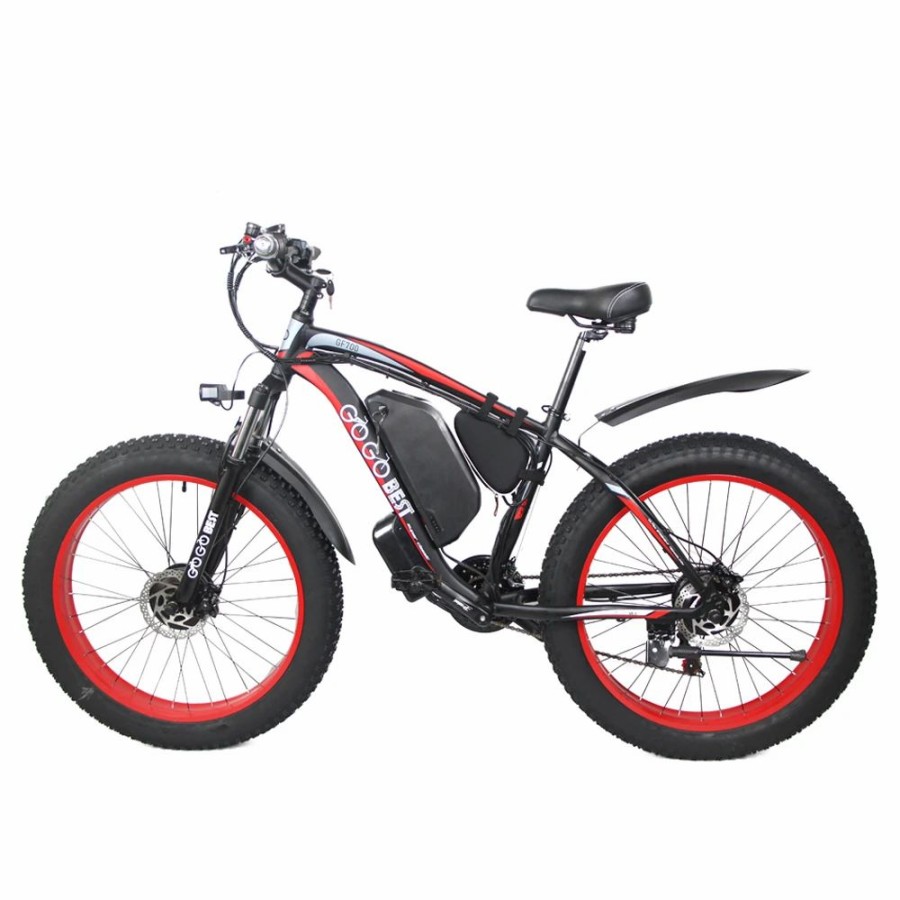 E-Bikes, Scooters & Wheels * | Gogobest Gf700 26*4.0 Fat Tire Electric Mountain Bike 17.5Ah Battery 500W Dual-Motor 6061 Aluminum Alloy Frame Max Speed 50Km/H 70Km Power-Assisted Range Ip54 Hydraulic Disc Brake Mtb Load 200Kg Black Red