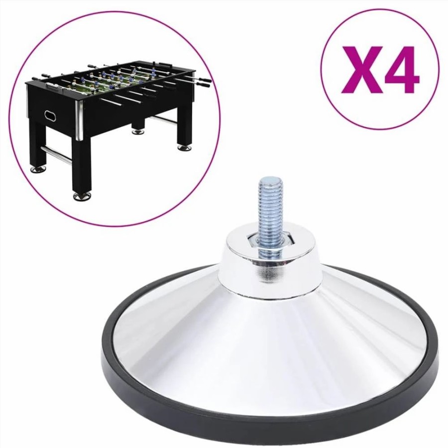 Exercise * | Football Table Feet 4 Pcs Chrome