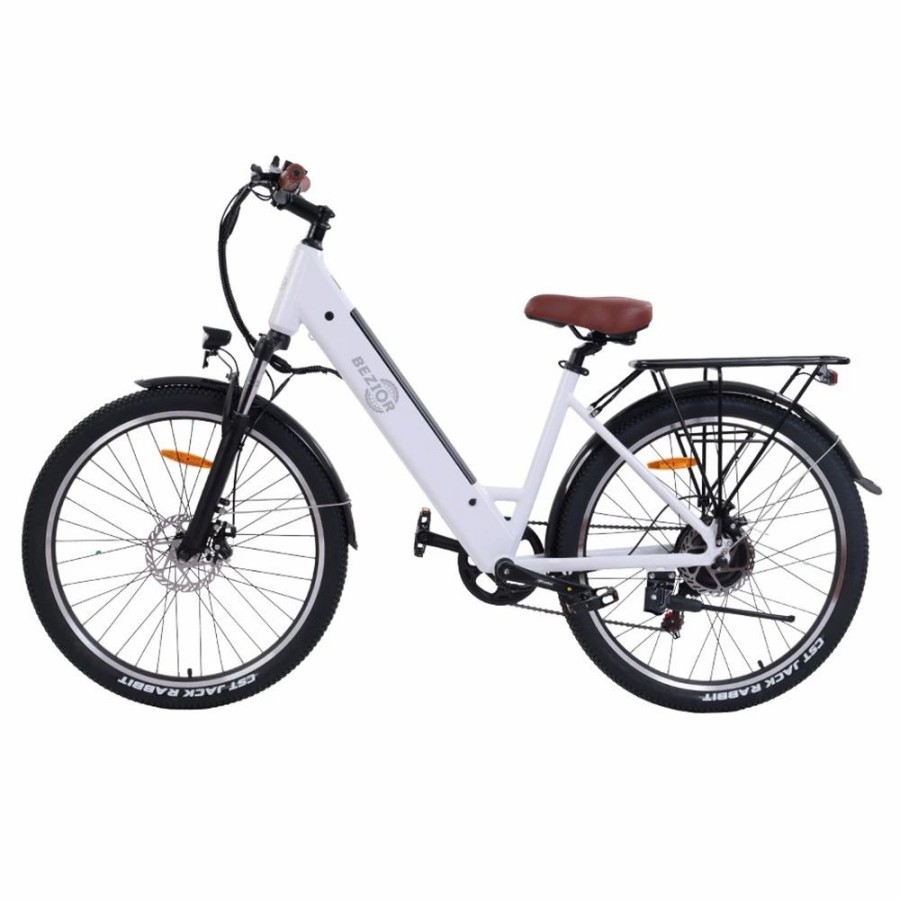 E-Bikes, Scooters & Wheels * | Bezior M3 Electric Bike 48V 500W Motor 32Km/H Max Speed 10.4Ah Battery 60Km Max Range 26*2.1" Cst Tires Shimano 7 Speed Gear White