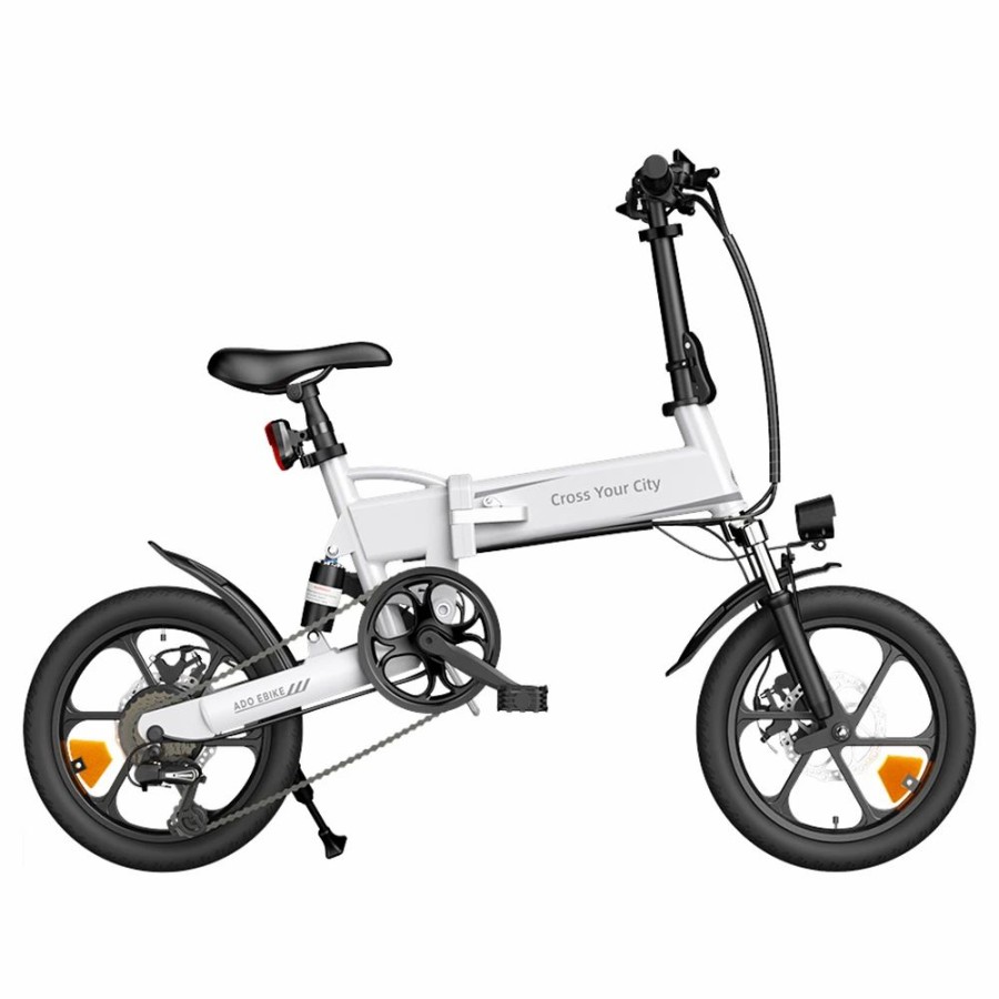 E-Bikes, Scooters & Wheels * | Ado A16 Xe Folding Electric Bike 250W Geared Hub Motor 36V 7.5Ah Battery For 43 Mile Range 25Km/H Max Speed White