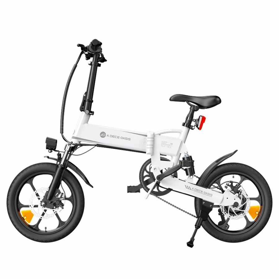 E-Bikes, Scooters & Wheels * | Ado A16 Xe Folding Electric Bike 250W Geared Hub Motor 36V 7.5Ah Battery For 43 Mile Range 25Km/H Max Speed White