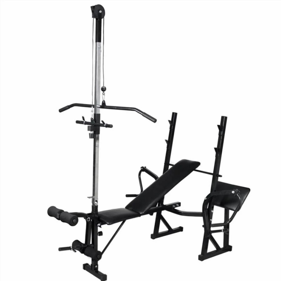 Exercise * | Workout Bench With Weight Rack, Barbell And Dumbbell Set 120 Kg