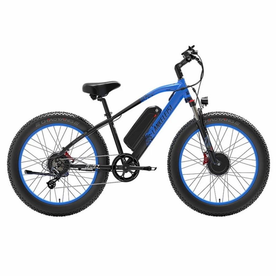 E-Bikes, Scooters & Wheels * | Lankeleisi Mg740 Plus Electric Bike 26*4.0" Tires 1000W*2 Dual Motor 20Ah Battery 49Km/H Max Speed Black & Blue