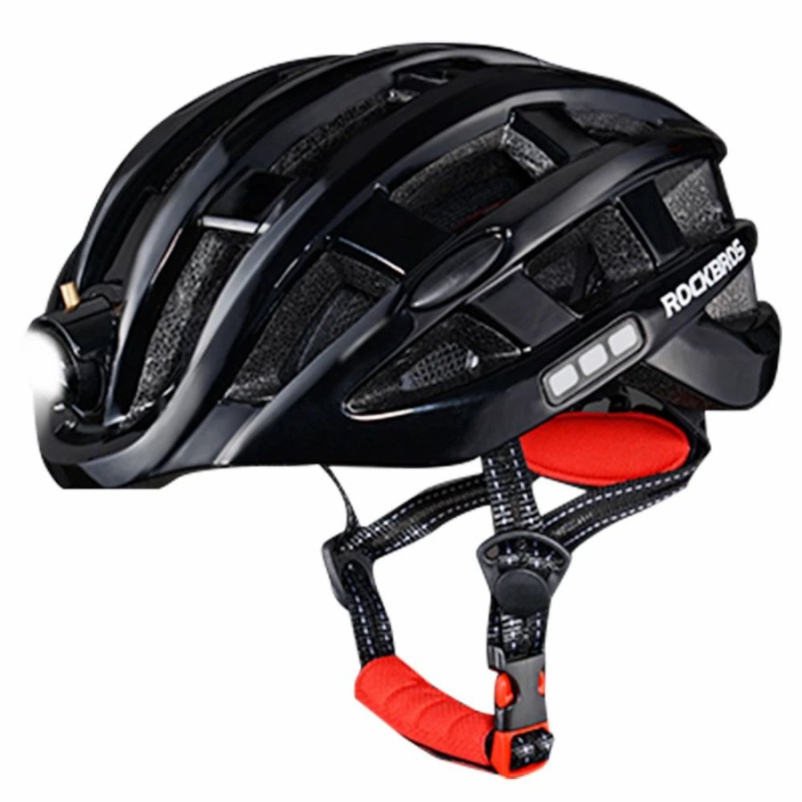 Cycling * | Rockbros Zn1001 Light Cycling Helmet Bike Ultralight Helmet Integrally-Molded Mountain Road Helmet Unisex 57-62Cm Black