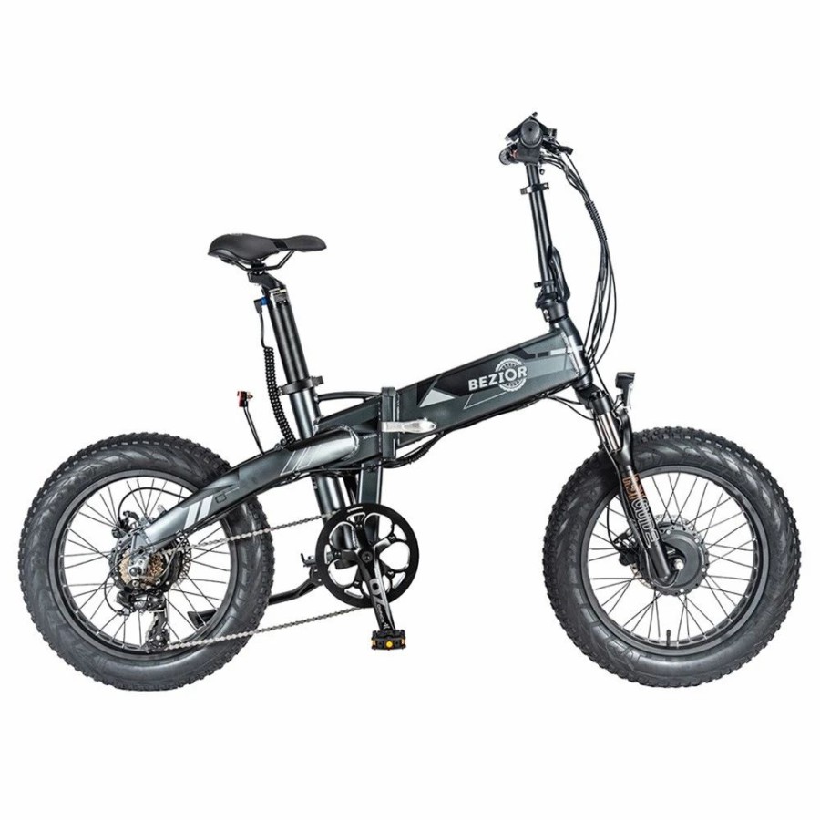 E-Bikes, Scooters & Wheels * | Bezior Xf005 Folding Electric Bike 36V Front & Rear 500W Motor 32Km/H Max Speed 16Ah + 6.4Ah Battery 80Km Range 20*4.0" Tires