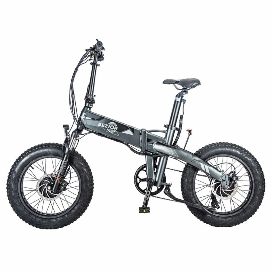 E-Bikes, Scooters & Wheels * | Bezior Xf005 Folding Electric Bike 36V Front & Rear 500W Motor 32Km/H Max Speed 16Ah + 6.4Ah Battery 80Km Range 20*4.0" Tires