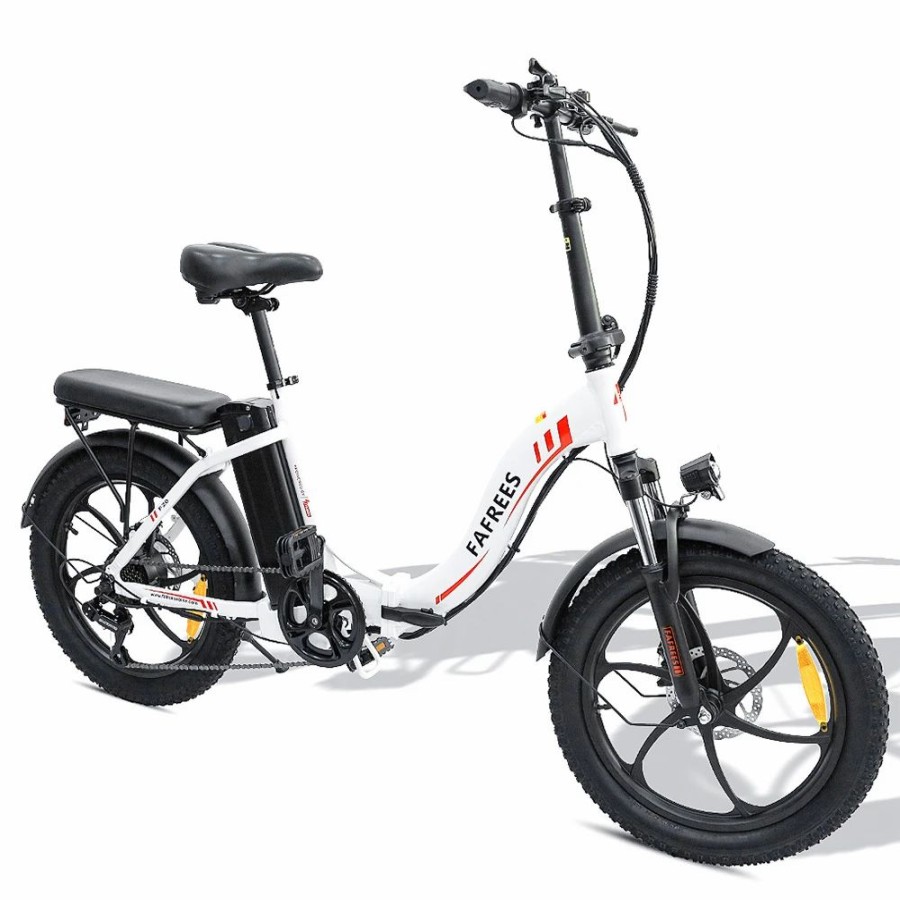 E-Bikes, Scooters & Wheels * | Fafrees F20 Electric Bike 20 Inch Folding Frame E-Bike 7-Speed Gears With Removable 15Ah Lithium Battery White