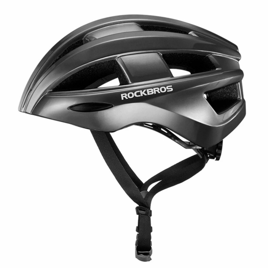 Cycling * | Rockbros Bicycle Helmet With Integrated Taillight Mtb Road Cycling Helmet Titanium