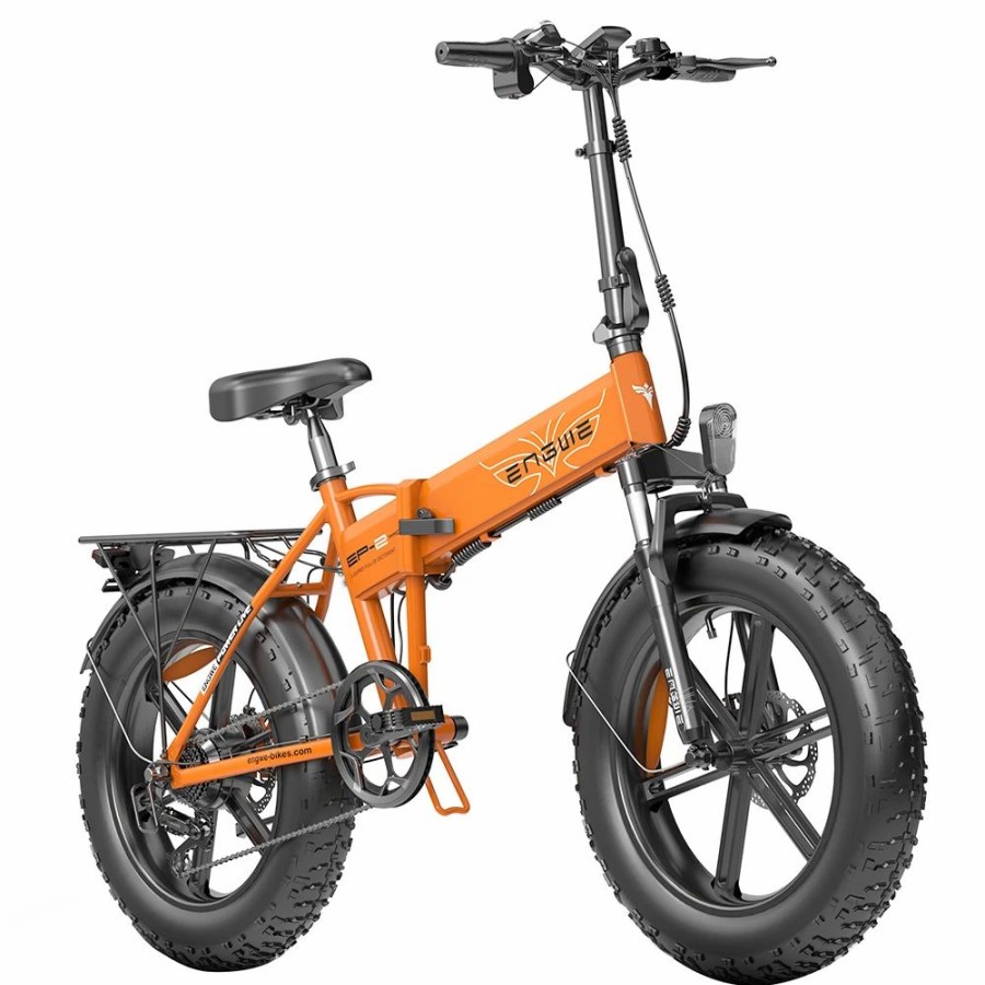 E-Bikes, Scooters & Wheels * | Engwe Ep-2 Pro 2022 Version Folding Electric Bike 20*4.0 Inch Fat Tire 750W Motor 35Km/H Max Speed 48V 13Ah Battery 150Kg Max Load Shimano 7-Speed Gears Dual Disc Brake 100Km Range Mountain Beach Snow Folding Bicycle Orange