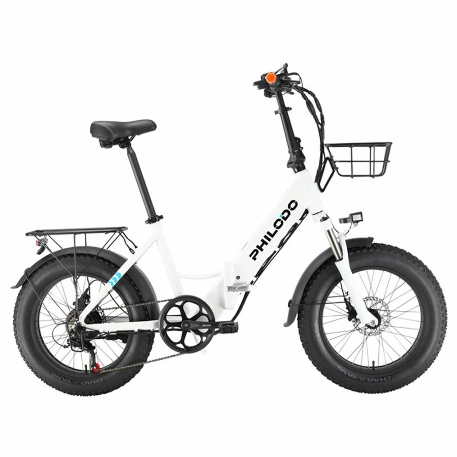 E-Bikes, Scooters & Wheels * | Philodo Bikes Philodo H4 Foldable Step-Thru Fat Bike 20 Inch 48V 13Ah Removable Battery 250W Motor 25Km/H Dual Brakes White