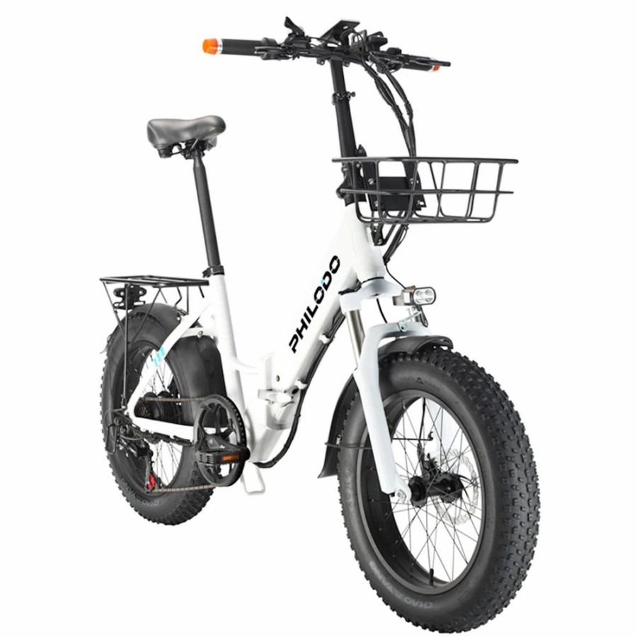 E-Bikes, Scooters & Wheels * | Philodo Bikes Philodo H4 Foldable Step-Thru Fat Bike 20 Inch 48V 13Ah Removable Battery 250W Motor 25Km/H Dual Brakes White