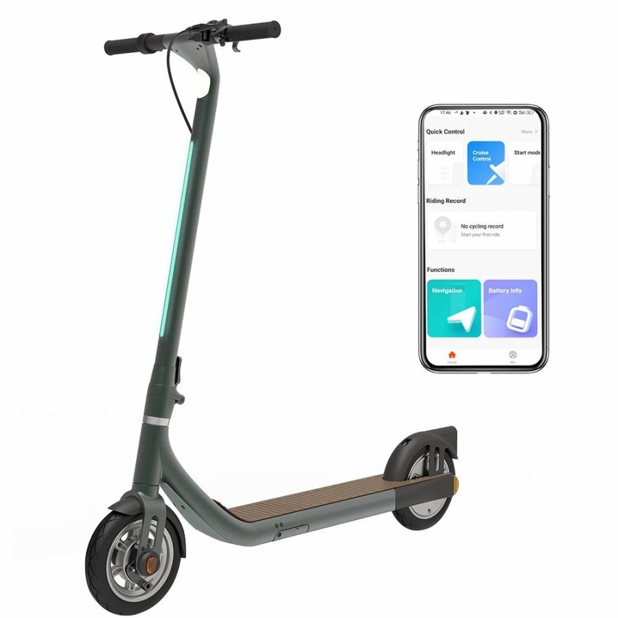 E-Bikes, Scooters & Wheels * | Atomi Alpha Folding Electric Scooter 9 Inch Tires 650W Motor 30Km/H Max Speed 36V 10Ah Battery For 40Km Max Range 120Kg Max Load Support App Control Built-In Combination Lock Pine Green