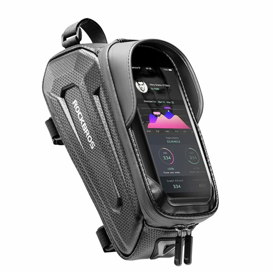 Cycling * | Rockbros Bicycle Bag Waterproof Touch Screen Cycling Bag Top Front Tube Frame Mtb Road Bike Bag 6.5" Phone Case