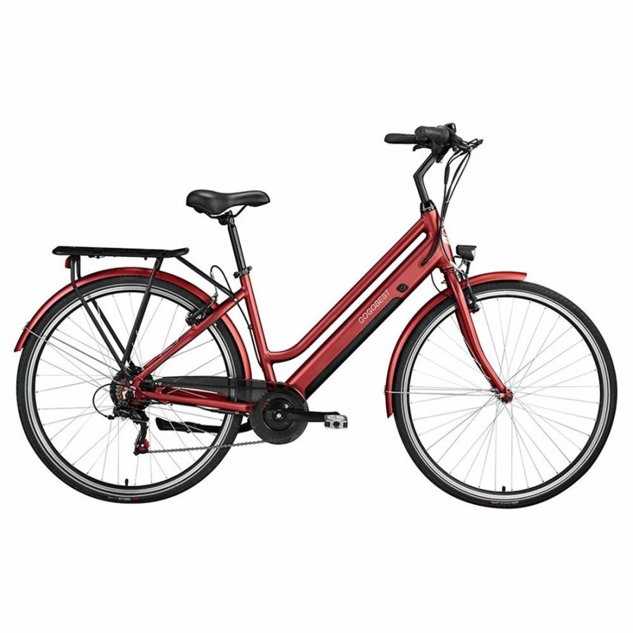 E-Bikes, Scooters & Wheels * | Gogobest Gm28 Electric Bike 36V 350W Motor 32Km/H Max Speed 10.4Ah Battery 60-80Km Range Shimano 7 Speed Gear 120Kg Load Red