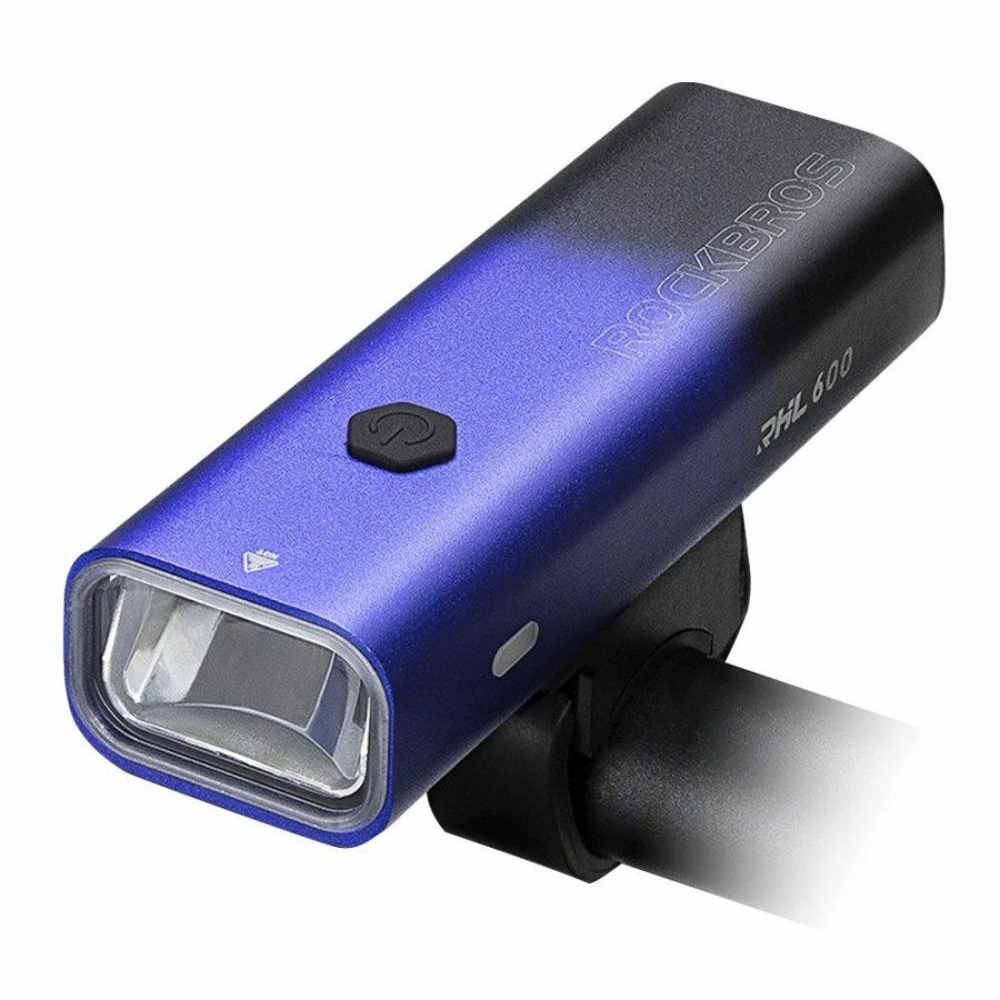 Cycling * | Rockbros Bicycle Light 600 Lumen 2600Mah Bike Headlight 5 Lightning Modes 200M Long Shot Black And Blue Gradient