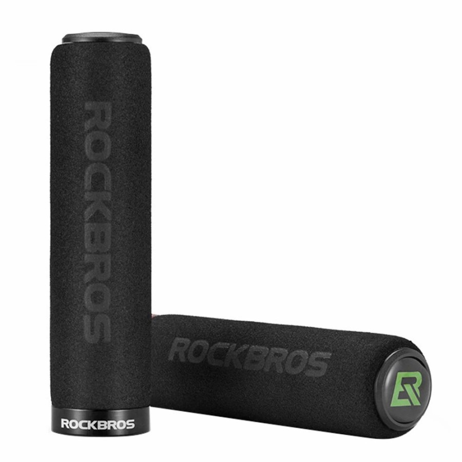 Cycling * | Rockbros Bicycle Grip Mtb Sponge Handlebar Grip Anti-Skid Shock-Absorbing Soft Bike Grip Ultralight Black