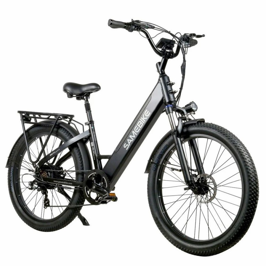 E-Bikes, Scooters & Wheels * | Samebike Rs-A01 Electric Bike 750W Motor 70N.M 25-35Km/H Max Speed 48V 14Ah Battery 26*3" Tires With Rear Rack Black