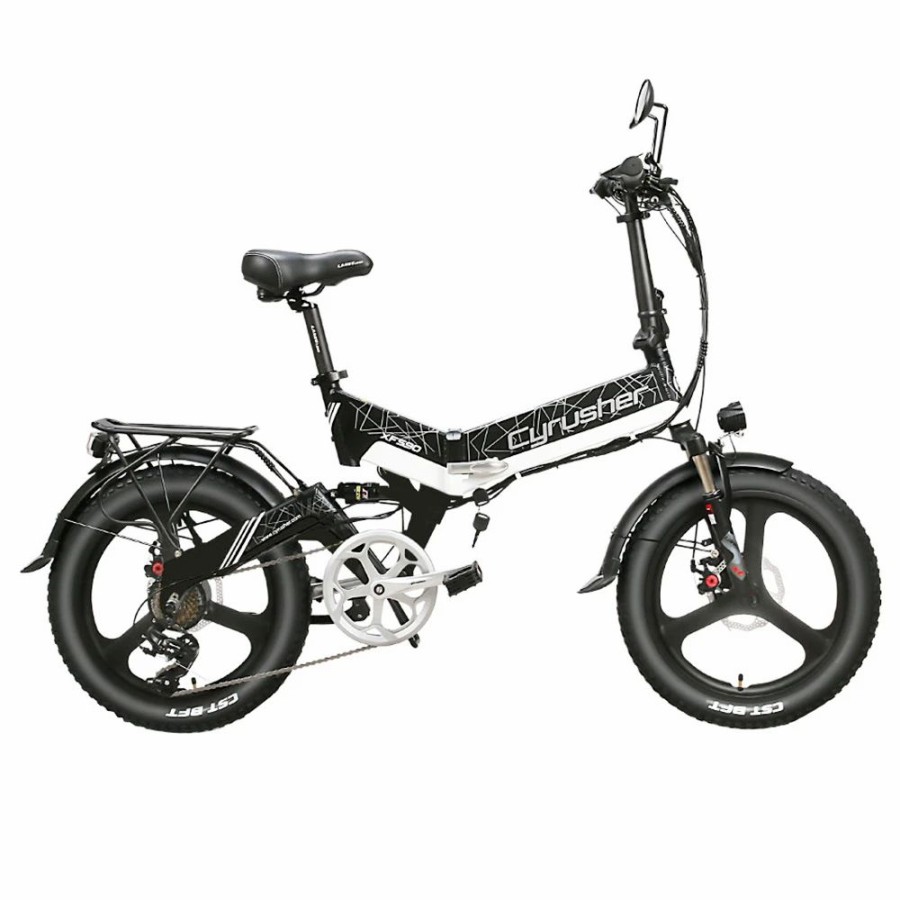 E-Bikes, Scooters & Wheels * | Cyrusher Xf590 Folding Electric Bike 500W 48V 10 Ah Battery 7 Speed City E-Bike White