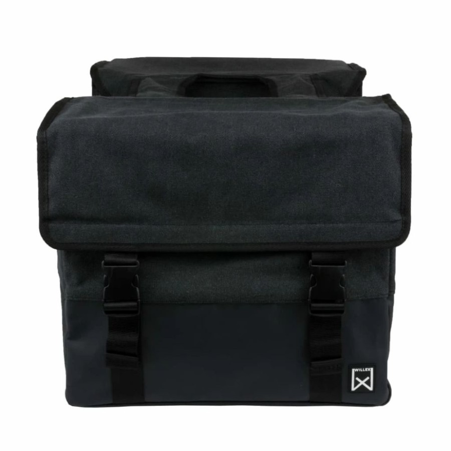 Cycling * | Willex Newspaper Bag Canvas 57 L Black And Matt Black