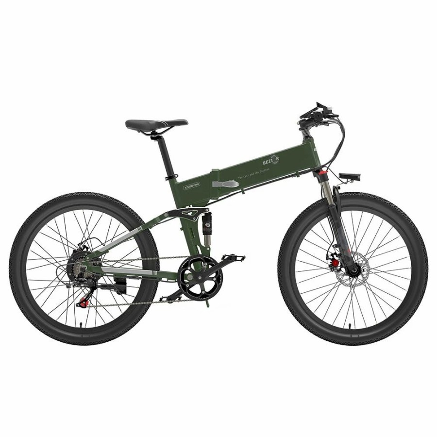 E-Bikes, Scooters & Wheels * | Bezior X500 Pro Folding Electric Bike Bicycle 26 Inch Tire 500W Motor Max Speed 30Km/H 48V 10.4Ah Battery Aluminum Alloy Frame Shimano 7-Speed Shift 100Km Power-Assisted Range Lcd Display Ip54 Waterproof Max Load 200Kg Army Green