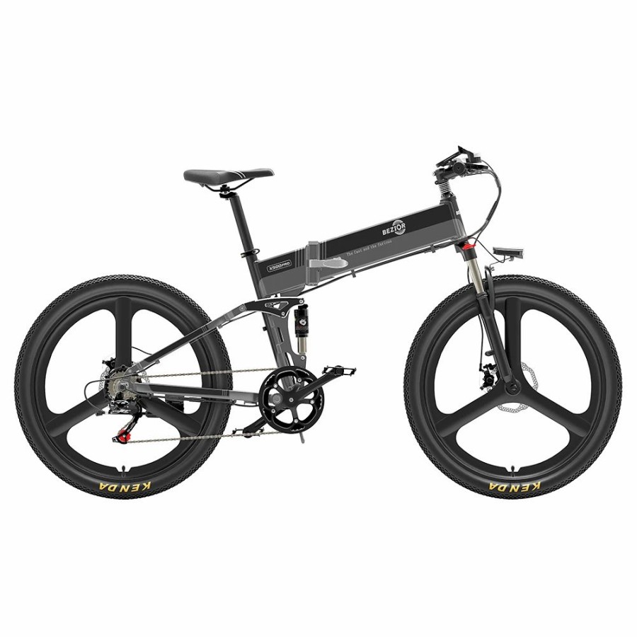 E-Bikes, Scooters & Wheels * | Bezior X500 Pro Folding Electric Bike Bicycle 26 Inch Tire 500W Motor Max Speed 30Km/H 48V 10.4Ah Battery Aluminum Alloy Frame Shimano 7-Speed Shift 100Km Power-Assisted Range Lcd Display Ip54 Waterproof Max Load 200Kg Black Grey