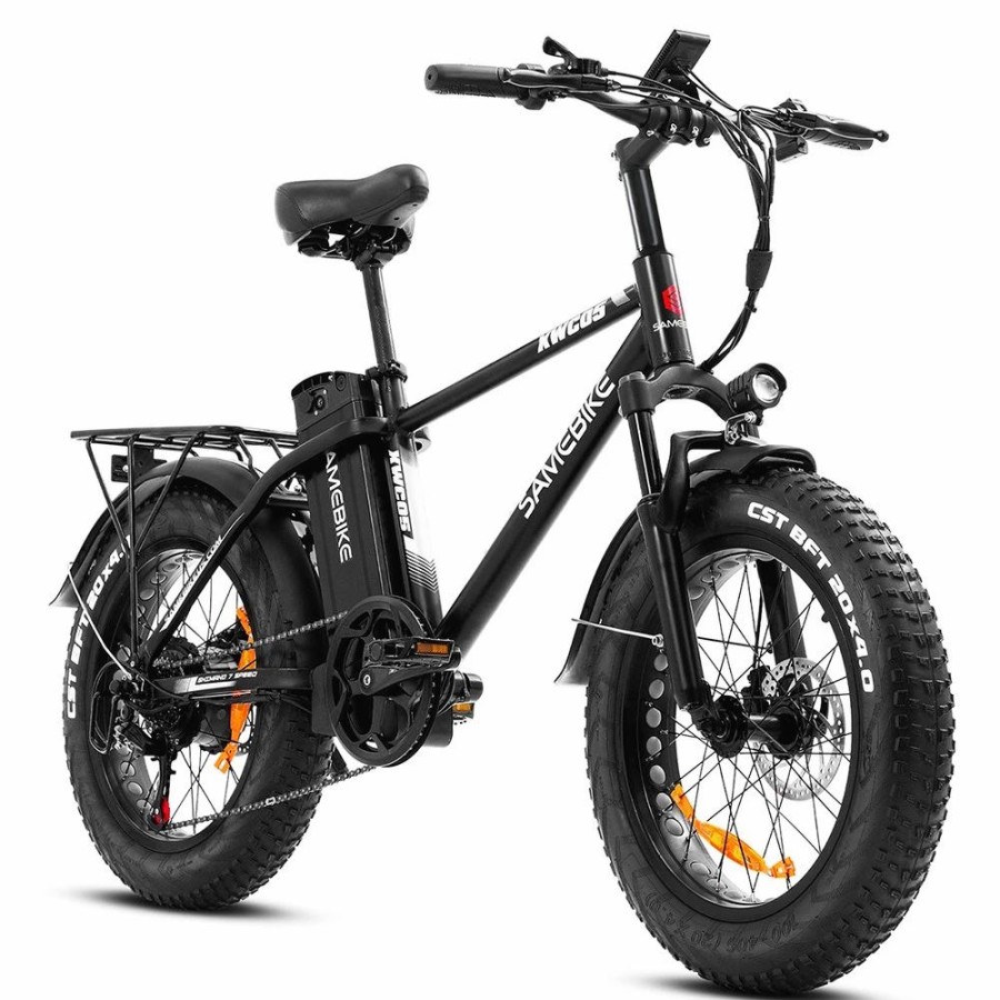 E-Bikes, Scooters & Wheels * | Samebike Xwc05 Electric Mountain Bike 20*4.0 Inch Fat Tire 750W Brushless Geared Motor 35Km/H Max Speed 48V 13Ah Battery 80Km Range Shimano 7-Speed Double Disc Brake Silver