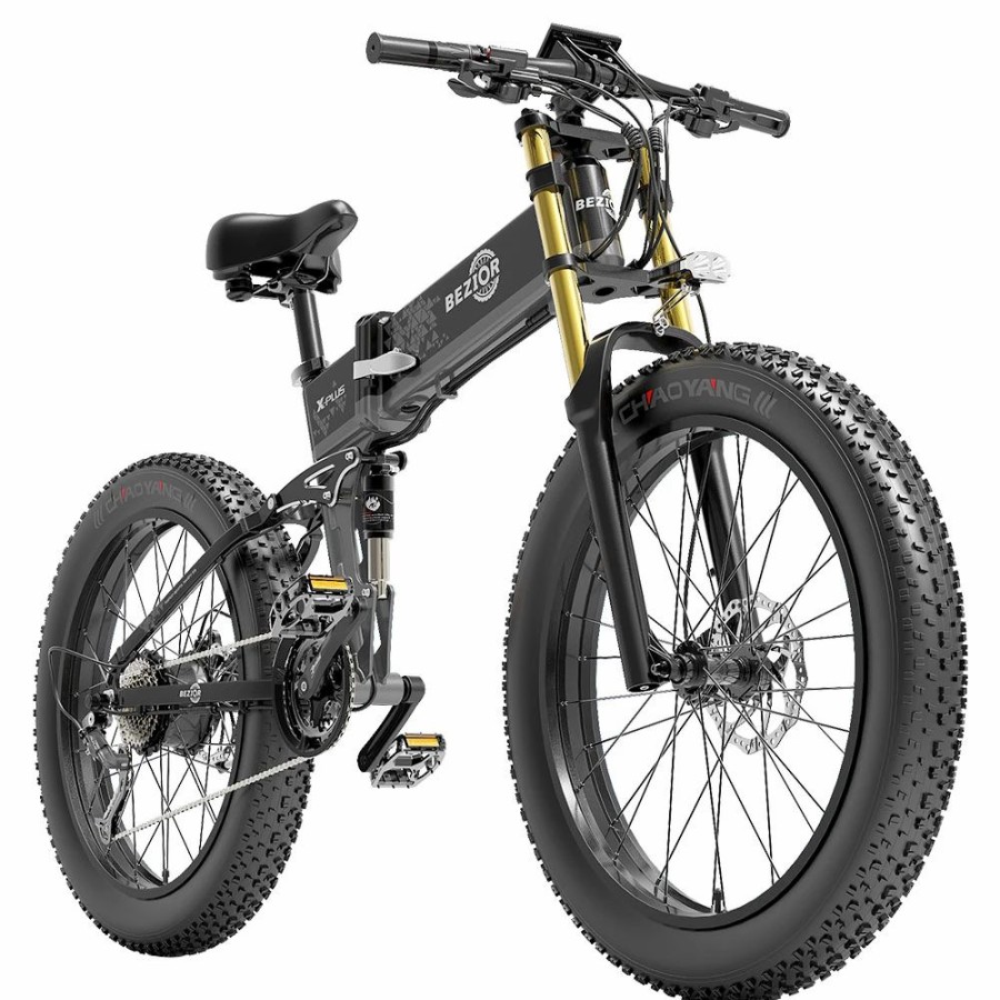 E-Bikes, Scooters & Wheels * | Bezior X-Plus Electric Bike 1500W Motor 48V 17.5Ah Battery 26*4.0 Inch Fat Tire Mountain Bike 40Km/H Max Speed 200Kg Load 130 Km Range Led Display Ip54 Waterproof Black