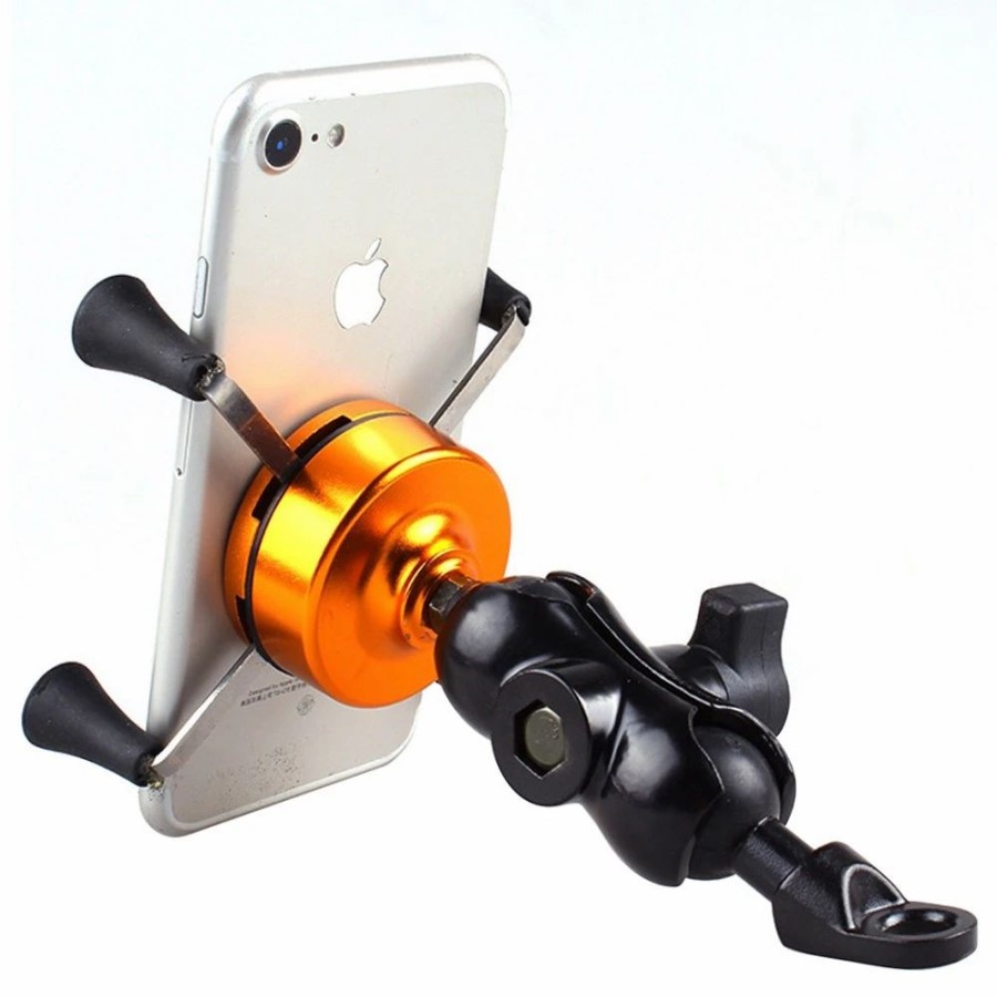 Cycling * | X-Type Phone Holder Fit For 4-6 Phone Gps Fixed On E-Scooters Motorcycle Bike Gold