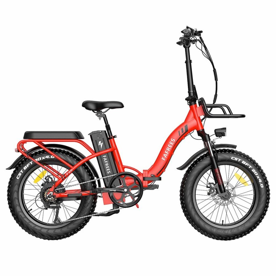 E-Bikes, Scooters & Wheels * | Fafrees F20 Max Electric Bike 20*4.0 Inch Fat Tire 500W Brushless Motor 25Km/H Max Speed Folding Frame E-Bike With Removable 48V 18Ah Lithium Battery 140Km Max Range 150Kg Load Dual Disc Brakes Shimano 7 Speed Gear Red