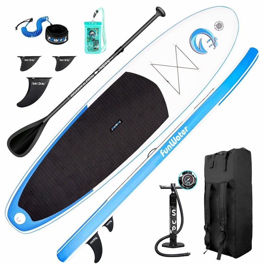 Exercise * | Funwater Smilling Face 335X82X15Cm Inflatable Stand Up Paddling Board Adjustable Maximum Load 150Kg With Accessor