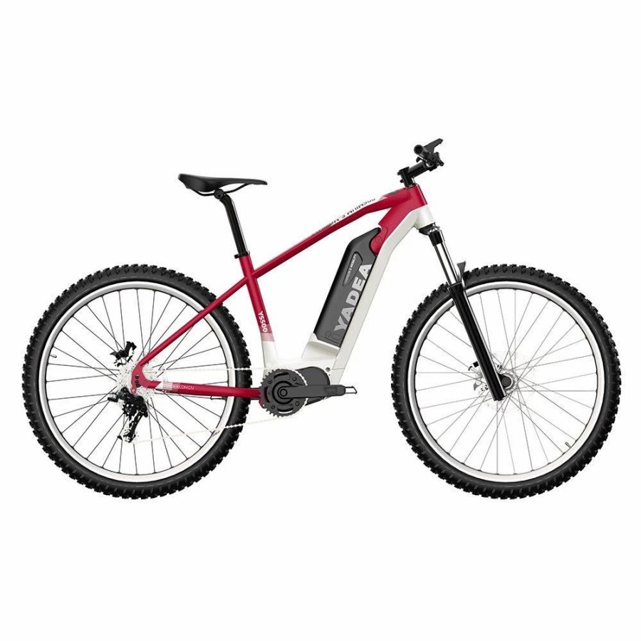 E-Bikes, Scooters & Wheels * | Yadea Ys500 27.5 Inch Touring Electric Bike 350W Fusion Mid Drive Motor Shimano Bl-Mt200 Brake 13Ah Lg Cell Battery Lcd Display 25Km/H Up To 80-100Km Red