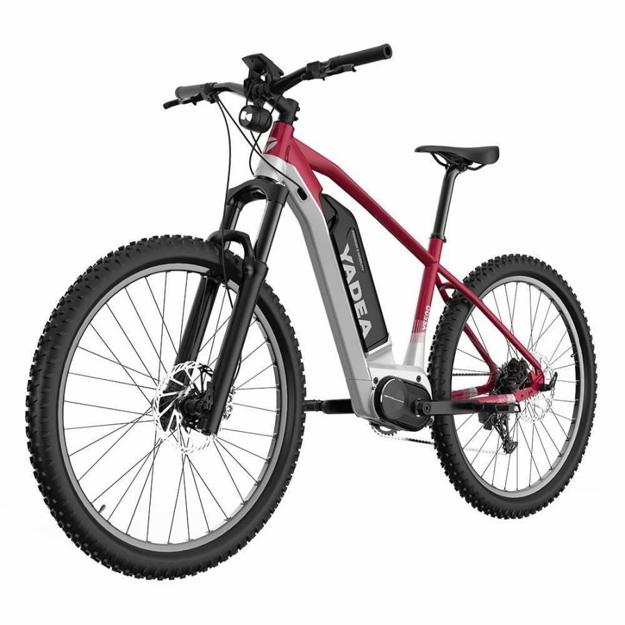 E-Bikes, Scooters & Wheels * | Yadea Ys500 27.5 Inch Touring Electric Bike 350W Fusion Mid Drive Motor Shimano Bl-Mt200 Brake 13Ah Lg Cell Battery Lcd Display 25Km/H Up To 80-100Km Red