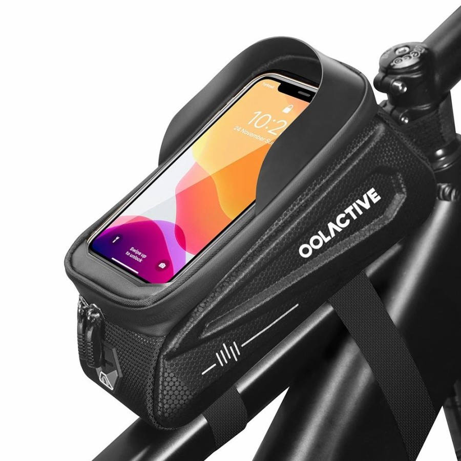 Cycling * | Oolactive Lf-0402 Bike Phone Front Frame Bag Bicycle Phone Mount Top Tube Bag Compatible Phone 4.7-6.5 Inch