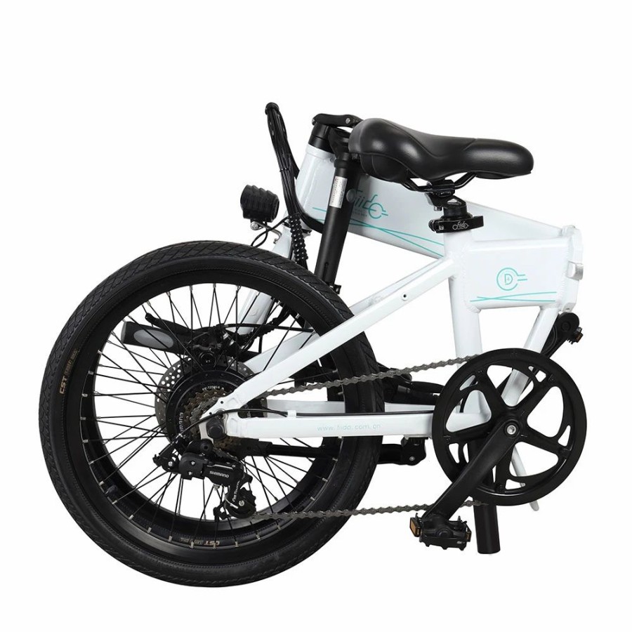 E-Bikes, Scooters & Wheels * | Fiido D4S Folding Moped Electric Bike Shimano 6-Speed Gear Shifting City Bike Commuter Bike 20-Inch Tires 250W Motor Max 25Km/H 10.4Ah Battery Up To 80Km Mileage Range White