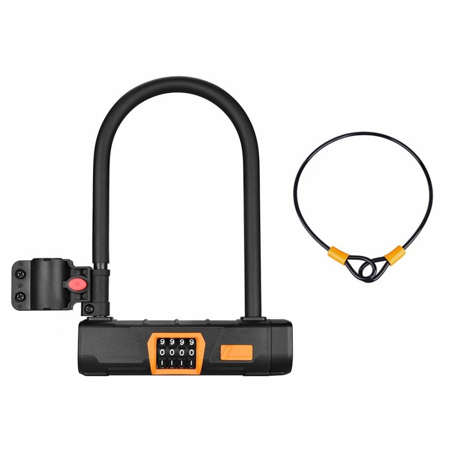 Cycling * | Bicycle U Lock With 1.2M Cable Anti-Theft Heavy Duty Bike Password Lock Alloy For E-Bikes, Motorcycles, Scooters