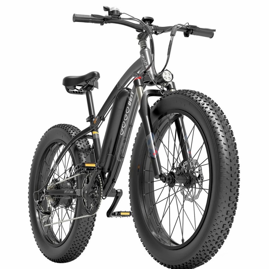 E-Bikes, Scooters & Wheels * | Gogobest Gf600 Electric Bike 48V 13Ah Battery 1000W Motor 26 4.0 Inch Fat Tire Max Speed 40Km/H 110Km Power-Assisted Mileage Range Lcd Display Ip54 Waterproof Aluminum Alloy Frame Shimano 7-Speed Shift Black Grey