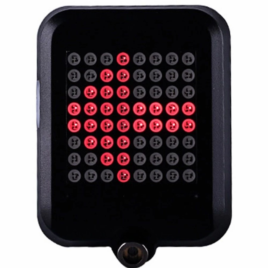 Cycling * | Tx129 64-Led Intelligent Bicycle Taillight 80 Lumens 1200Mah Battery Automatic Direction Indicator Light Infrared Laser Black