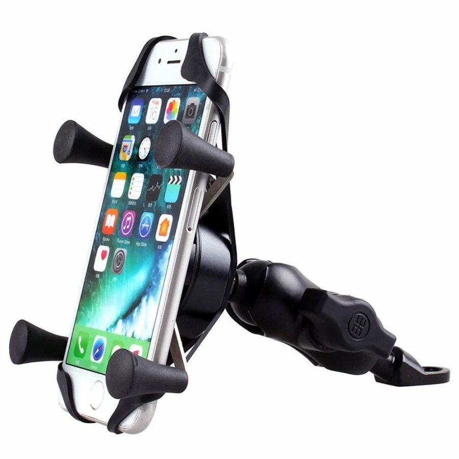 Cycling * | X-Type Phone Holder Fit For 4-6 Phone Gps Fixed On E-Scooters Motorcycle Bike Black