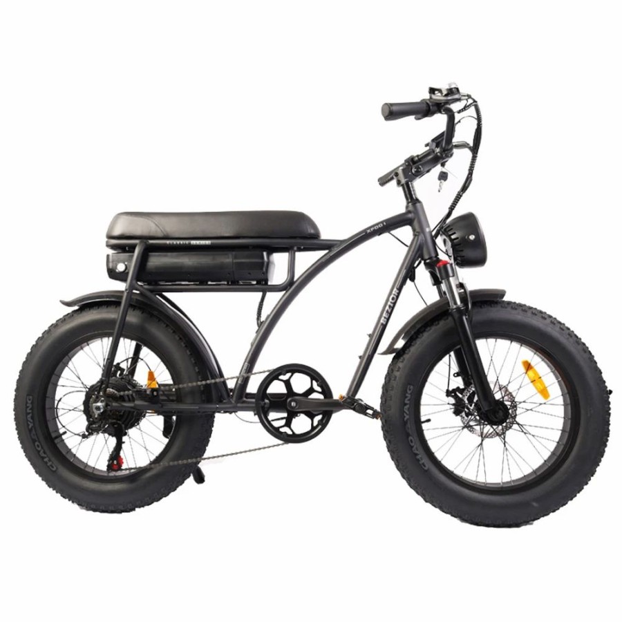 E-Bikes, Scooters & Wheels * | Bezior Xf001 Retro Electric Bike 20*4.0 Inch Fat Tires 1000W Motor 12.5Ah 48V Battery 45Km/H Max Speed 120Kg Max Load Shimano 7-Speed Dual Mechanical Disc Brakes Front & Rear Suspension Fork Lcd Display Black