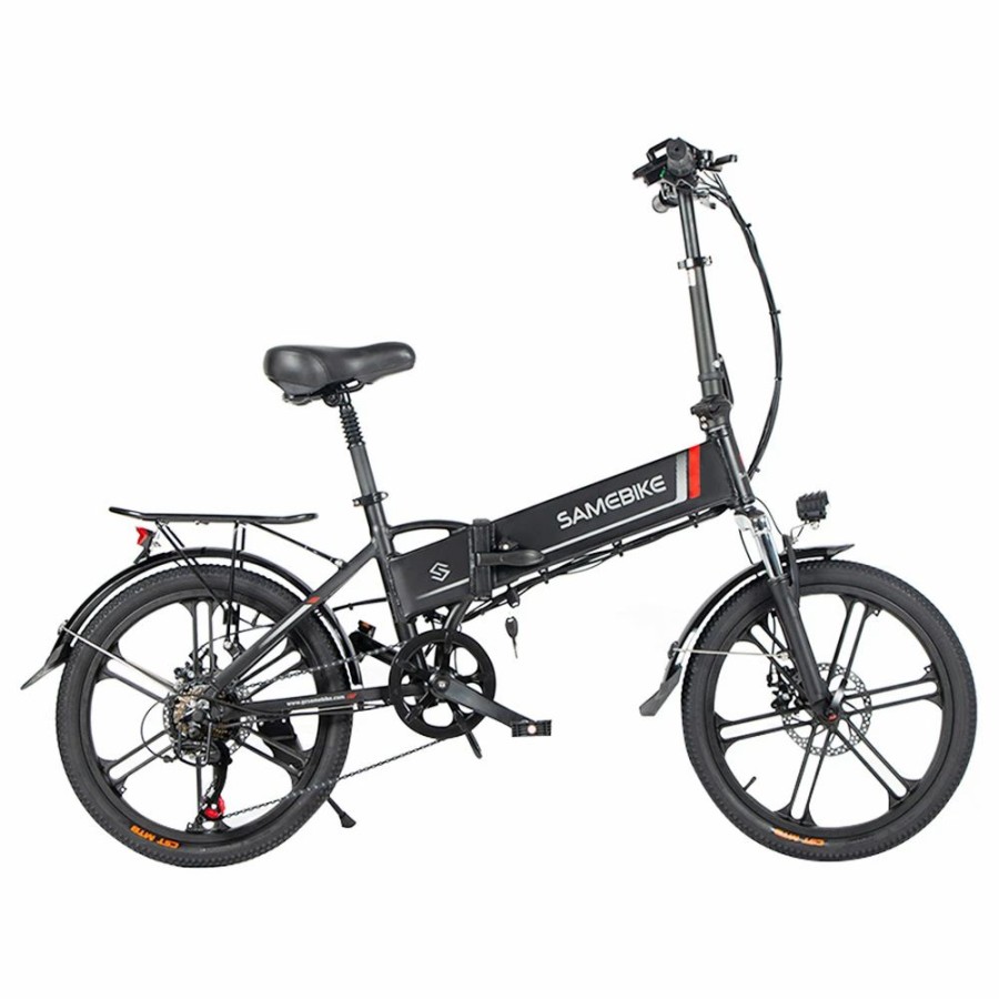 E-Bikes, Scooters & Wheels * | Samebike 20Lvxd30-Ii Folding Electric Moped Bike 20" Tire 48V 350W Motor 10Ah Battery 30Km/H Max Speed Black